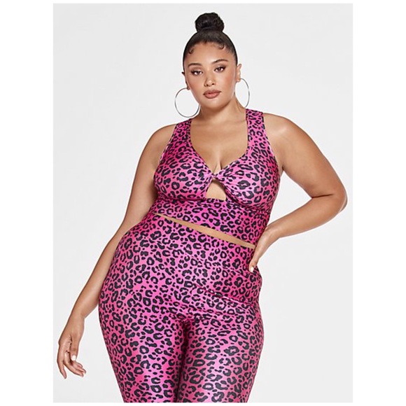 Fashion to Figure Tops - Fashion to Figure Pink Cheetah Print Cutout Tank Size 0/0X